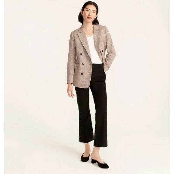 NWT J. Crew Hayden Kick Out Crop Pant in Bi-Stretch Cotton Black Sz 16 - Picture 1 of 13